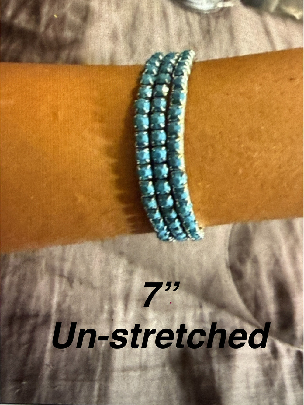 Set of Three Blue Stone Tennis Bracelets